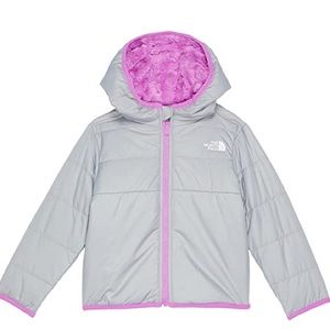 The North Face Girl's Gray & Purple Reversible Hooded Coat Jacket - 5T